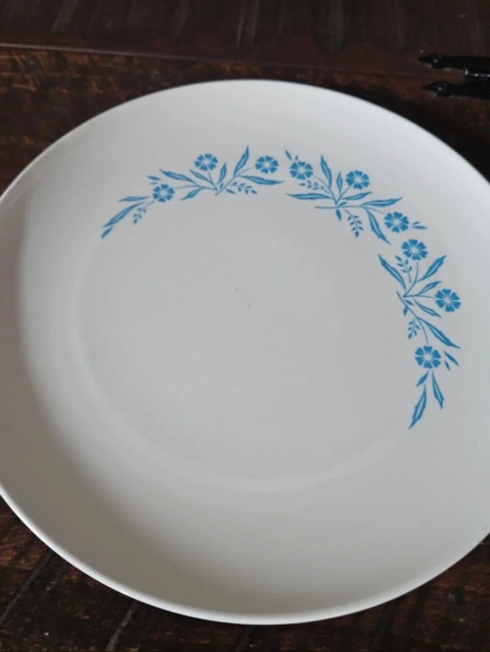 Two Vintage Corning Blue Corn Flower Plates